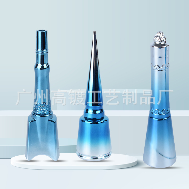 专业uv电镀甲油瓶现货供应美甲包材  美甲水瓶子 电镀厂家