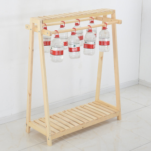 A18 clothing store display rack floor-to-floor retro solid wood children's clothing store simple shelf women's clothing store hanger shelf
