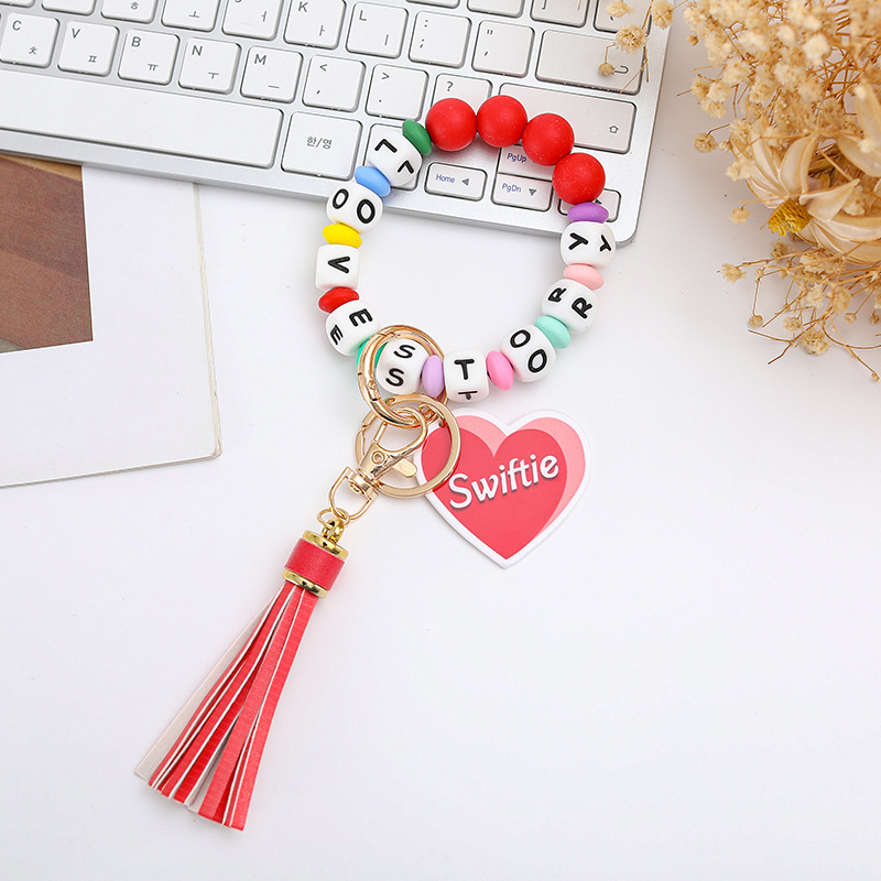 1 Stück Süß Brief Herzform Legierung Kieselgel Taschenanhänger Armbänder Schlüsselbund display picture 4