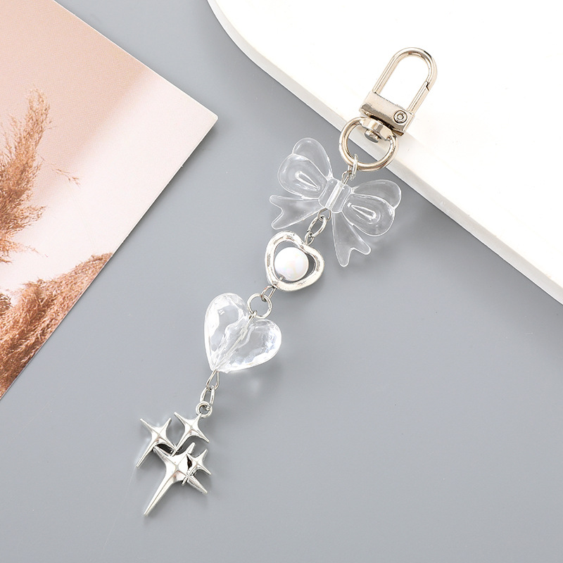 Ins nuevo arco acrílico llavero colgante personalidad DIY bolso colgante auriculares colgante joyas