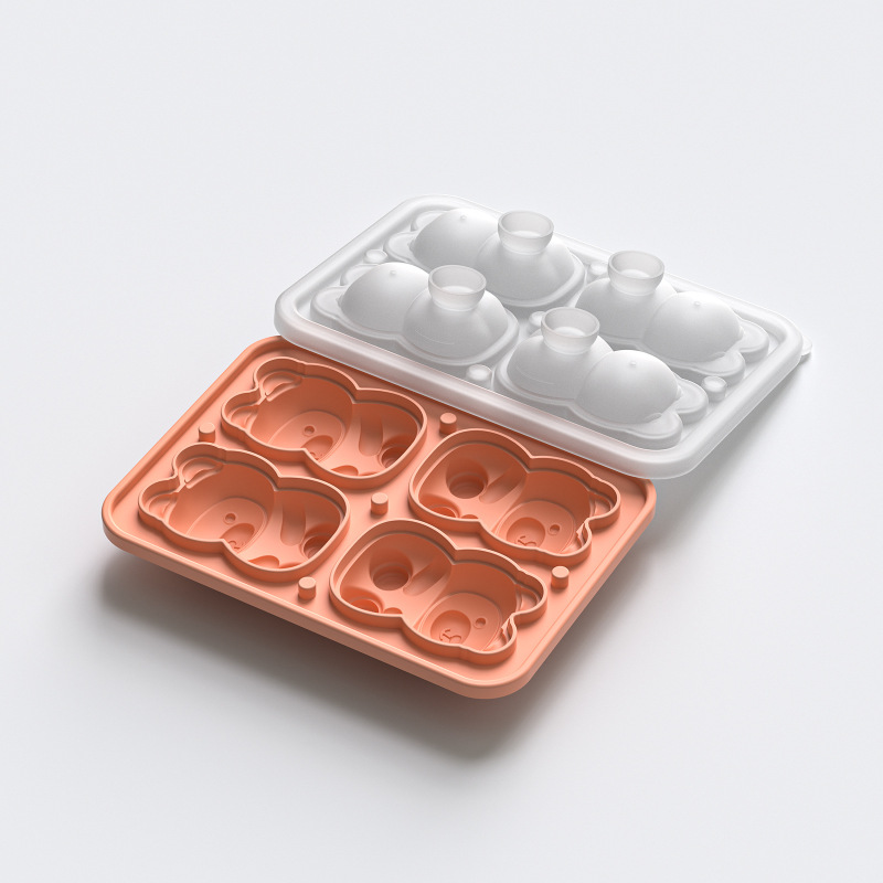 冰格模具制冰神器跨境热销食品级软硅胶家用具小熊可爱冷冻冰块盒|undefined