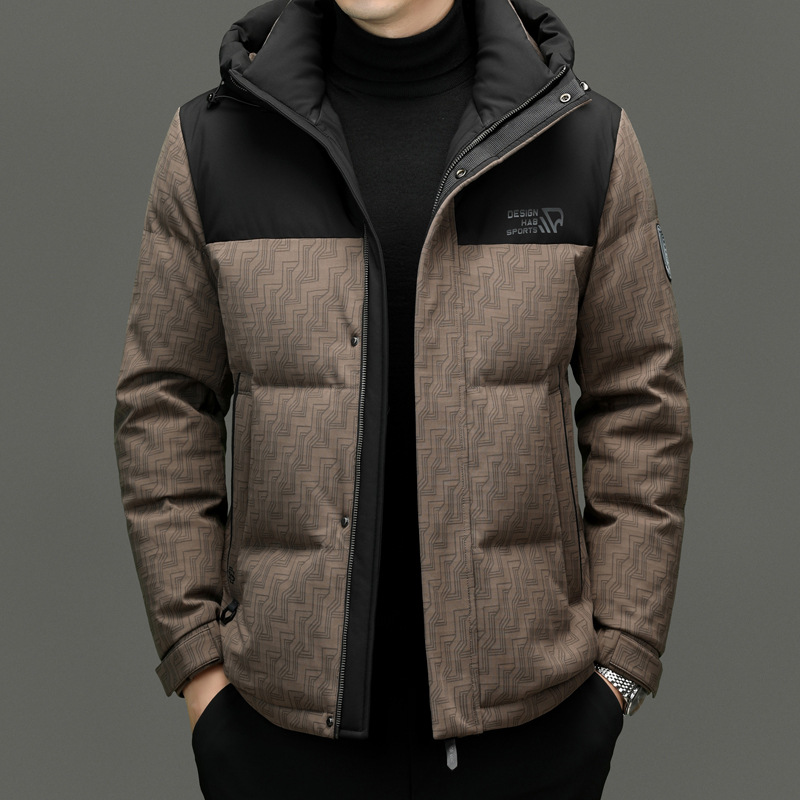 30 가을 남자 90 흰 오리 다운 후드 다운 재킷 겨울 새로운 패션 트렌드 남성용 두꺼운 따뜻한 재킷