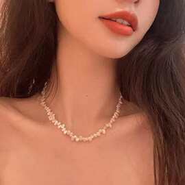 异形仿巴洛克珍珠项链女轻奢小众简约锁骨链高级感配饰新