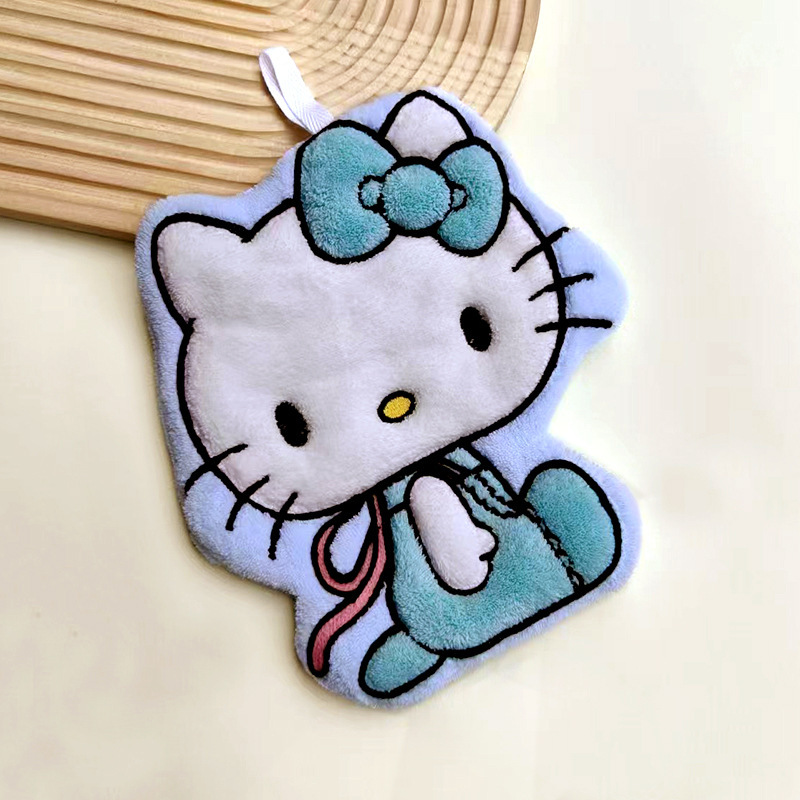 かわいい漫画のキッチンハンドタオルコーラルベルベットハンギングタオル厚く吸収性糸くずの出ない小さなギフト小さなタオルハンギング可能|undefined