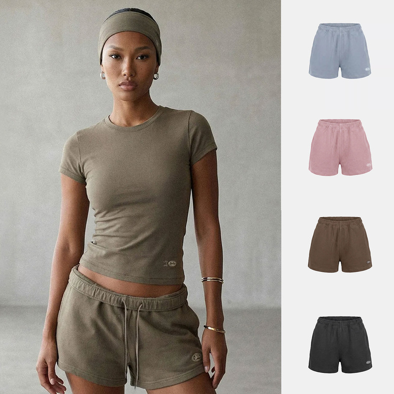 Badblood Bcac Series Retro Spicy Sports Shorts for Women, Niche Simple Solid Color Casual Shorts, Hot Pants