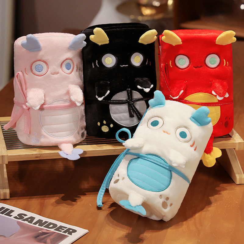 Año del Dragón mascota dragón manta de verano piernas de coral lana siesta caliente oficina almuerzo manta manta linda