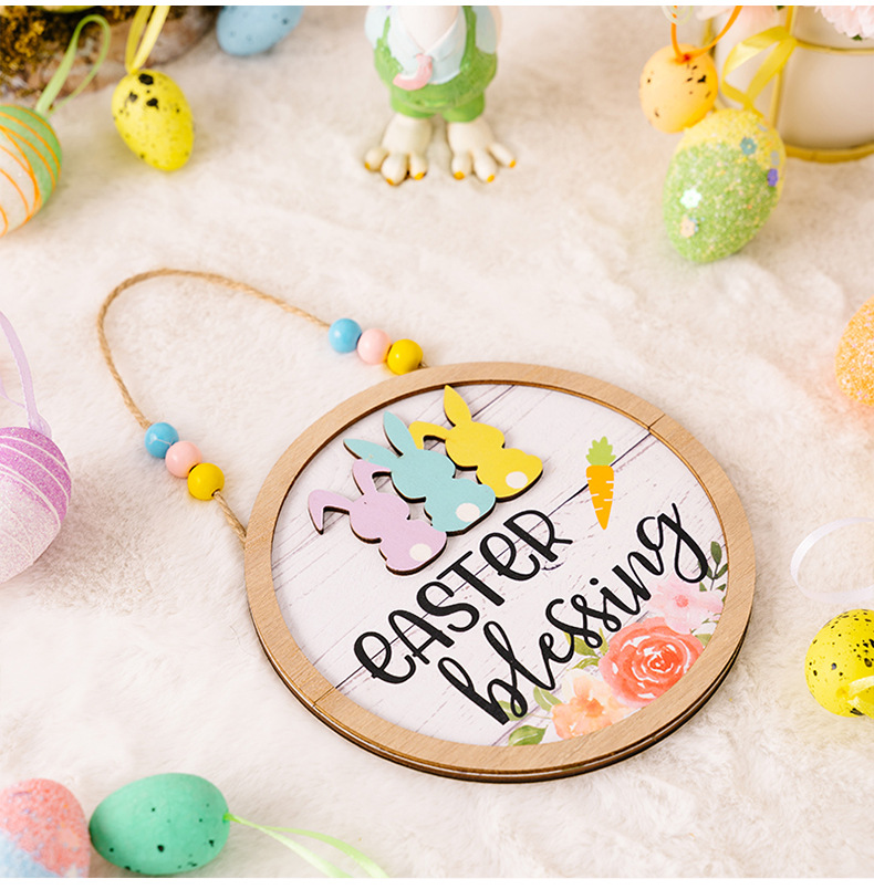 Easter Letter Wood Party Hanging Ornaments 1 Piece display picture 2