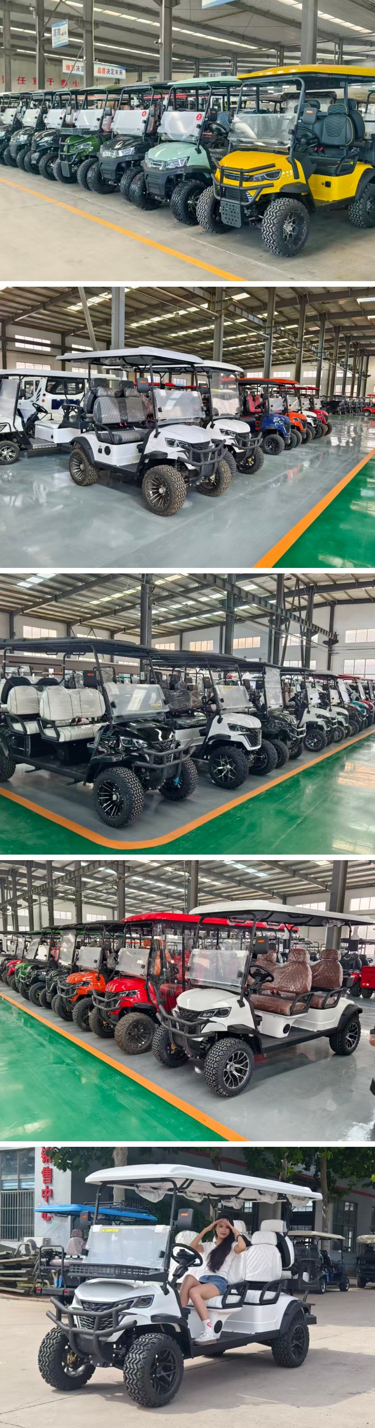 2-4-6 Seats Export Export Electric Sightseeing Four-Wheel Golf Cart Scenic Spot Tourism Viewing Hotel Reception Car