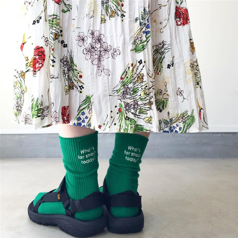 Breathable Function Letter Pattern Women's Fashion Letter Cotton Ankle Socks