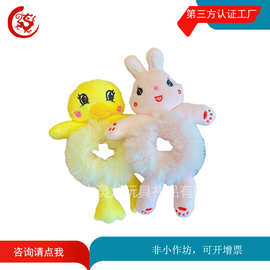 电绣卡通小兔子短毛绒发圈 diy小女生卡通动物发圈发箍头饰定制