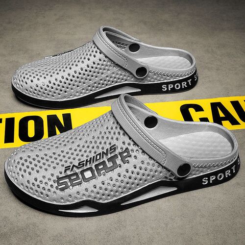 New material Baotou beach shoes men's wholesale summer couple half slippers women's soft sole non-slip outer sandals one shoe two wear