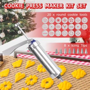 Cross-border multi-functional cookie gun aluminum alloy decorating device household stainless steel decorating nozzle cookie decorating gun