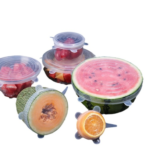 Silicone fresh-keeping cover six-piece set plastic wrap bowl cover insurance cover stretch cover elastic sealing cover household universal cover