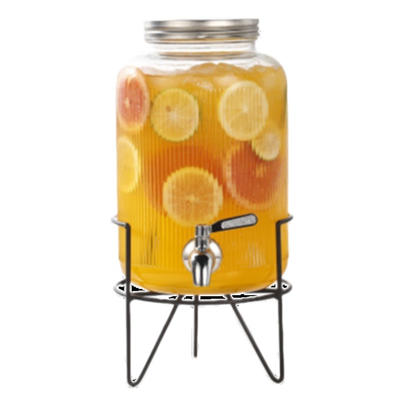 Cubo de cerveza de vidrio con grifo Cubo de bebida casera Cubo de té de frutas Cubo de cola contenedor Internet celebridad jugo puede botella de burbuja