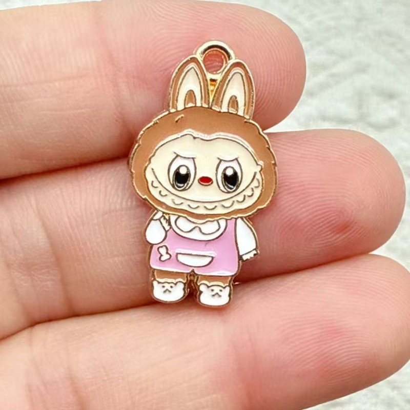 漫画ラブブ合金ペンダントアニメ合金オイルドリップジュエリーアクセサリー DIY イヤリングブレスレットキーホルダーペンダント|undefined