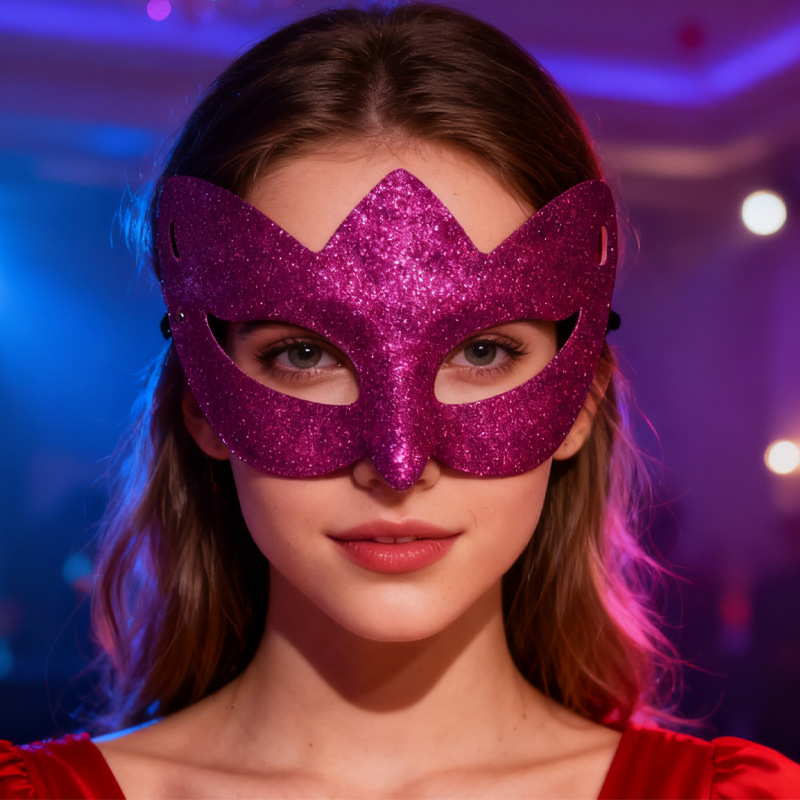 Carnaval máscara de alto valor veneciano máscara de baile polvo brillante esmaltado retrógrado máscara de mitad de cara King Eye Mask