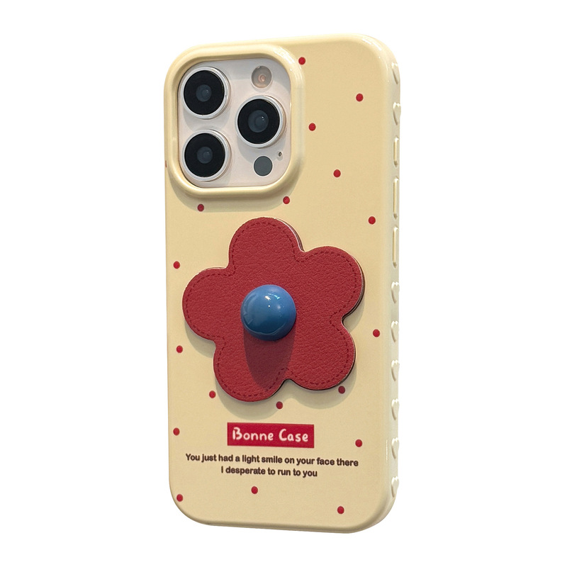 红色花朵苹果16手机壳iphone17promax适用12皮纹立体14复古13防摔|undefined