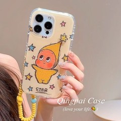 日本と韓国のかわいいスターマンチェーン Apple 16promax 携帯電話ケース 15pro 新しい 14/13/12/11 に適しています