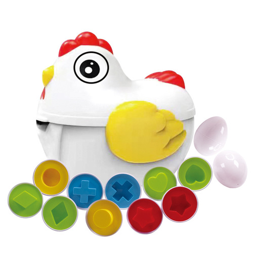 Amazon Newborn Mother Hen Matching Eggs Children's Twister Egg Early Education Cognitive Colors Shapes Smart Toy Eggshell