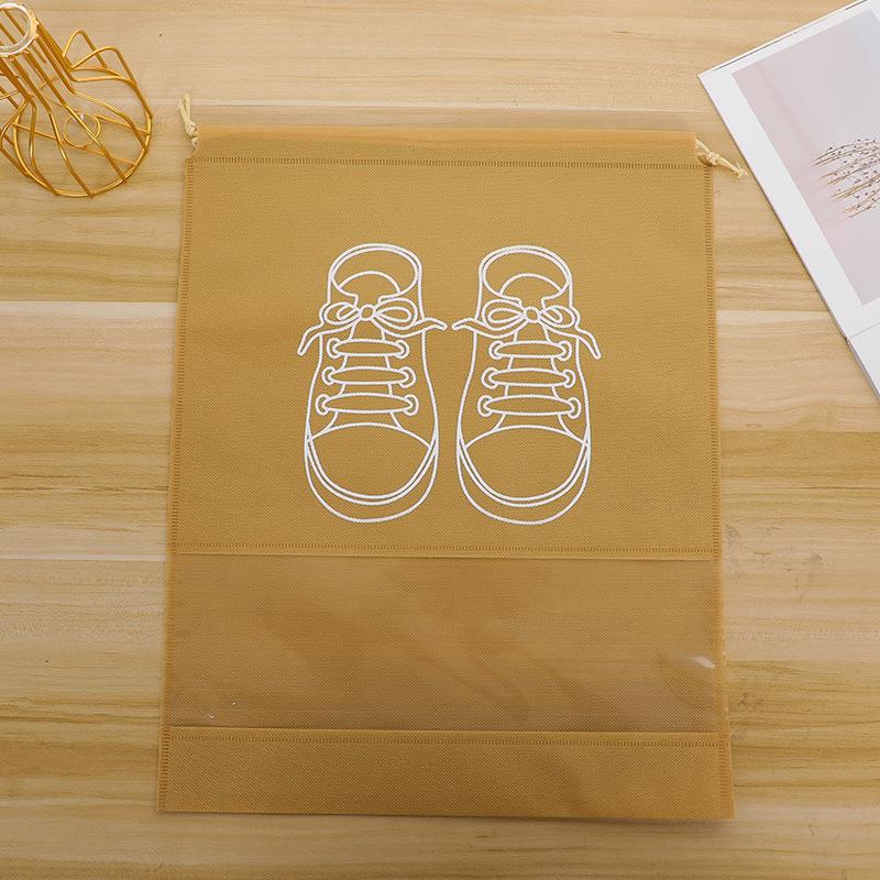 Bolsa de almacenamiento de zapatos no tejidos bolsa de cordón sucia a prueba de polvo transparente bolsa de cordón transpirable bolsa de almacenamiento de ropa de viaje