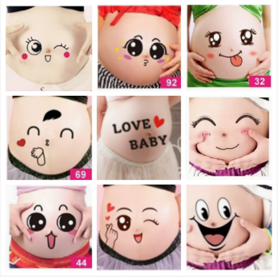 Pregnant Women's Belly Stickers Pregnant Belly Stickers Pregnant Belly Stickers Photo Studio Photo Props Pregnant Women's Belly Stickers