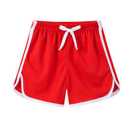 2024夏季新款儿童休闲运动短裤纯色印花裤中大童14色皮筋腰沙滩裤