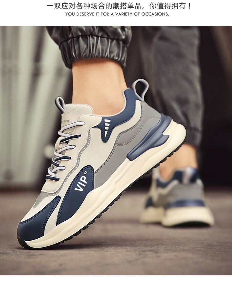 Giày thể thao nam da nhân tạo cổ thấp đế EVA chống trượt, kiểu sneaker thường ngày — A505 màu xanh, A505 đen chi tiết 11
