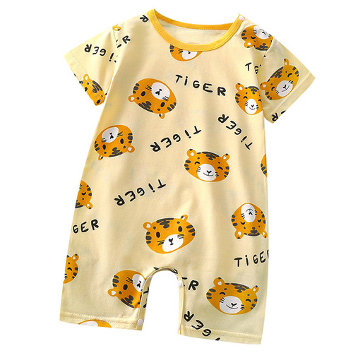 Summer baby onesie, thin boy baby romper, cartoon newborn short-sleeved romper, infant baby girl pajamas