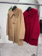 特价圆扣中长款双面羊毛大衣