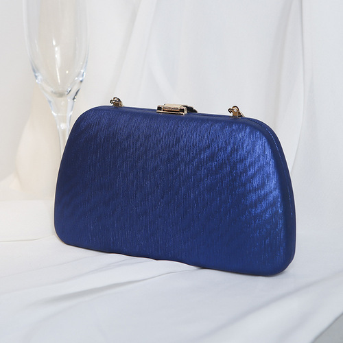 Cross-border 2024 new PU dinner bag metal leaf banquet ladies dress clutch bag chain crossbody small square bag