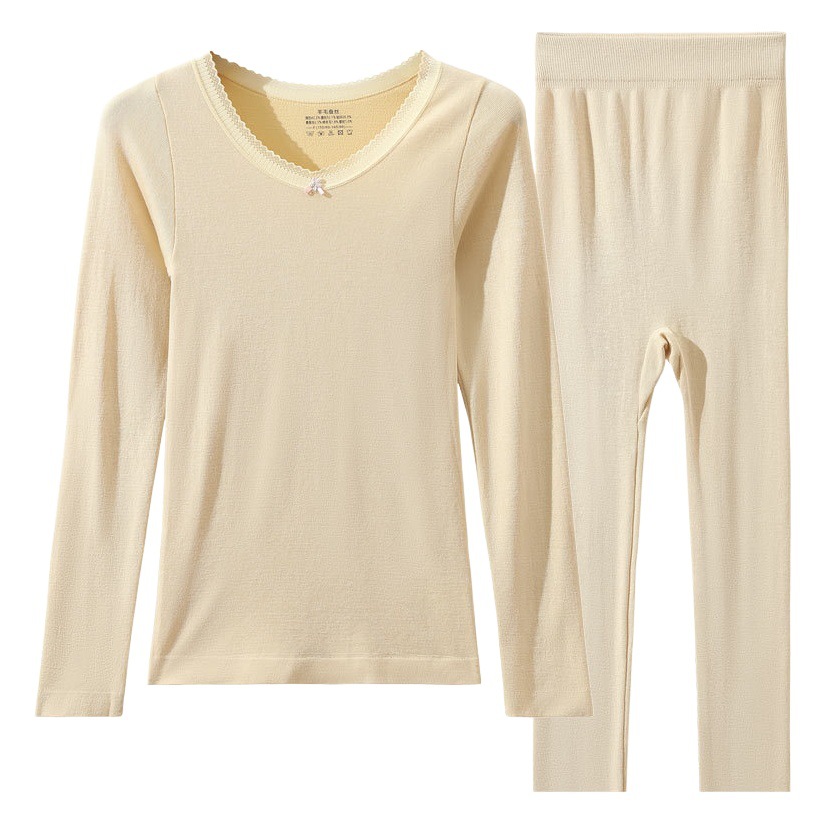 De las mujeres de Calzoncillos largos traje interior Delgado desgaste Seda lana calefacción bodybuilding bottoming inconsútil ropa interior térmica Otoño e Invierno