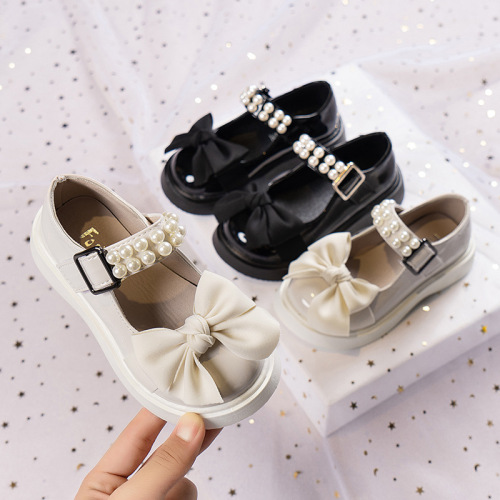 Children's princess shoes 2024 summer new baby girl shoes small leather shoes performance shoes summer single shoes