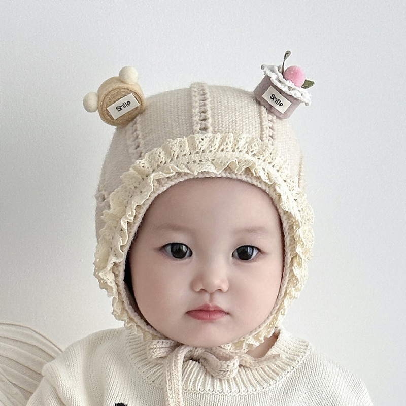 儿童帽子秋冬季保暖防寒毛线帽女宝宝针织帽可爱婴幼儿护耳套头帽|undefined