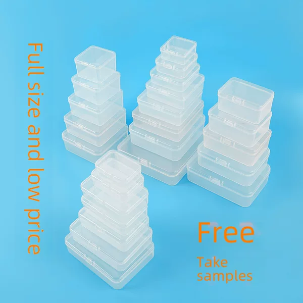 Card film square box rectangular plastic box transparent rice beads floss small product packing box material bracelet storage box