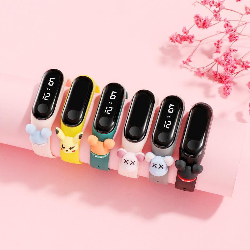 Student Watch Women's 2021 New Waterproof Cartoon Cute Doll Sports Couple Electronic Handring Watch Children's Watch
