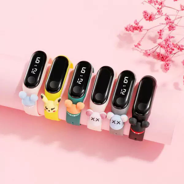 Student Watch Women's 2021 New Waterproof Cartoon Cute Doll Sports Couple Electronic Handring Watch Children's Watch