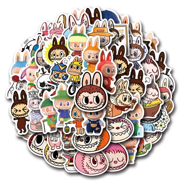 55 sheets of forest elf image Labubu cartoon graffiti stickers car luggage cup stickers wholesale