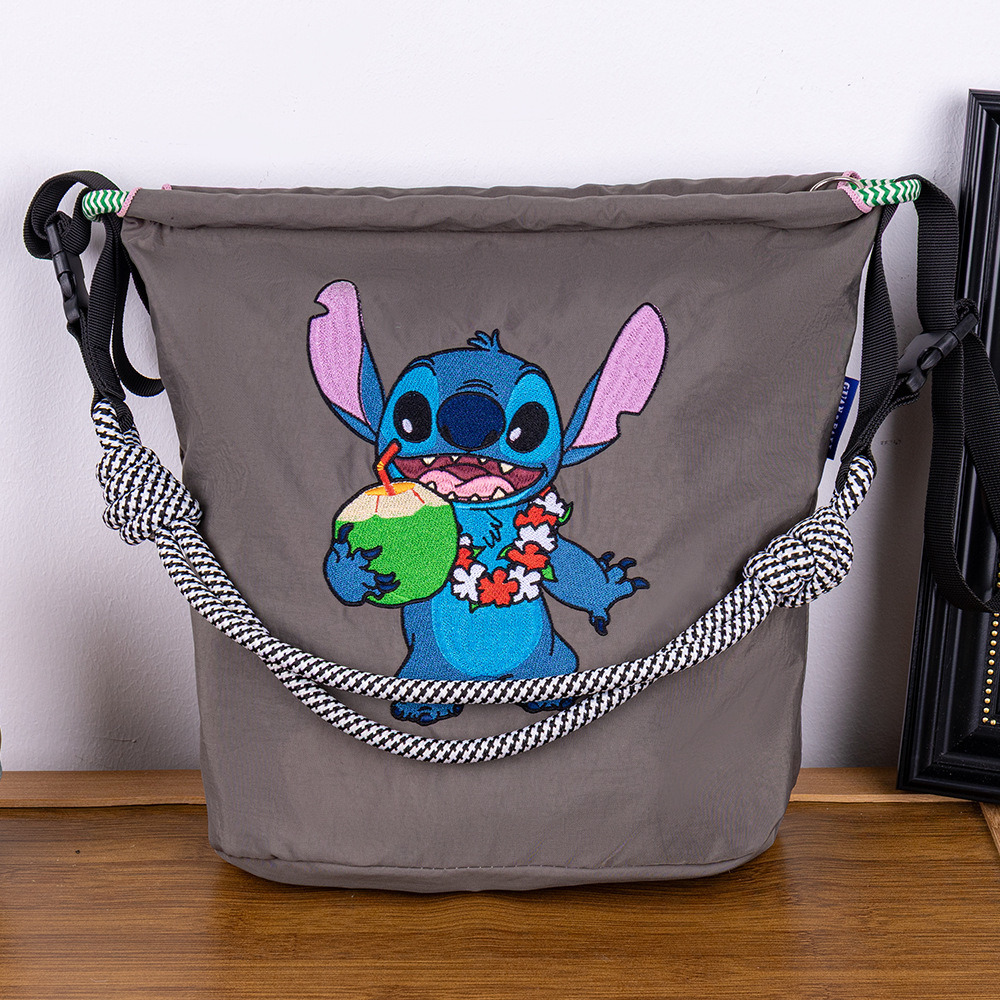 [ジッパーバケットバッグ]新しい調節可能なファッショナブルな刺繍ショッピングバッグ、多用途、軽量、ポータブルショルダークロスボディバッグ、トレンディ