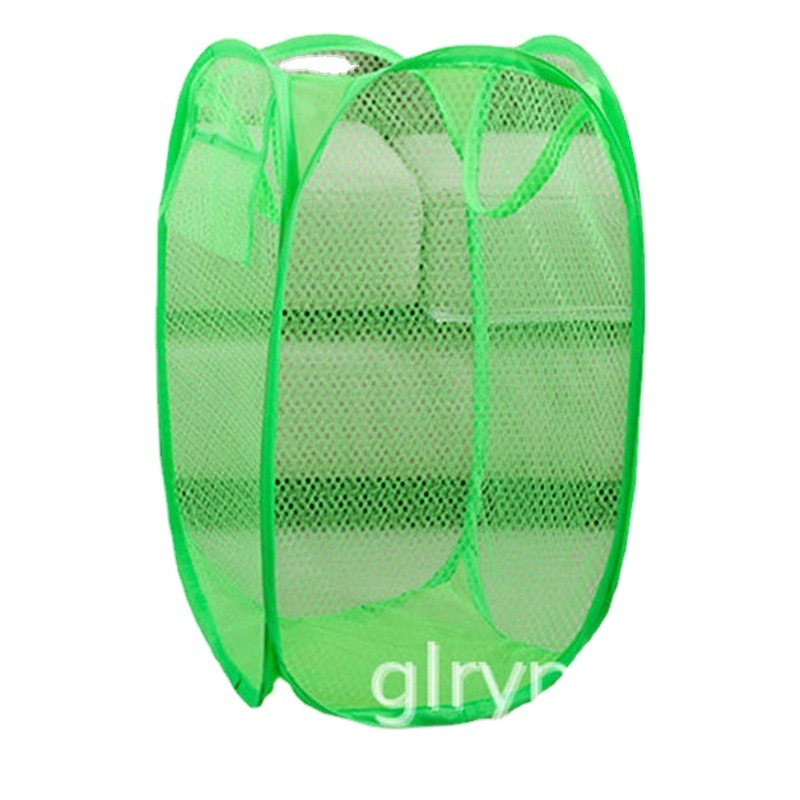 Directo de fábrica nueva cesta de lavandería de malla plegable de color sólido cesta de lavandería de almacenamiento transpirable cesta de almacenamiento de artículos diversos de juguete