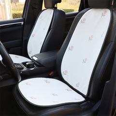 Seasonal Universal Car Seat Cushion Tulip Cotton Linen Breathable Anti-Slip Car Seat Cushion Fresh and Clean Women's Car Accessories