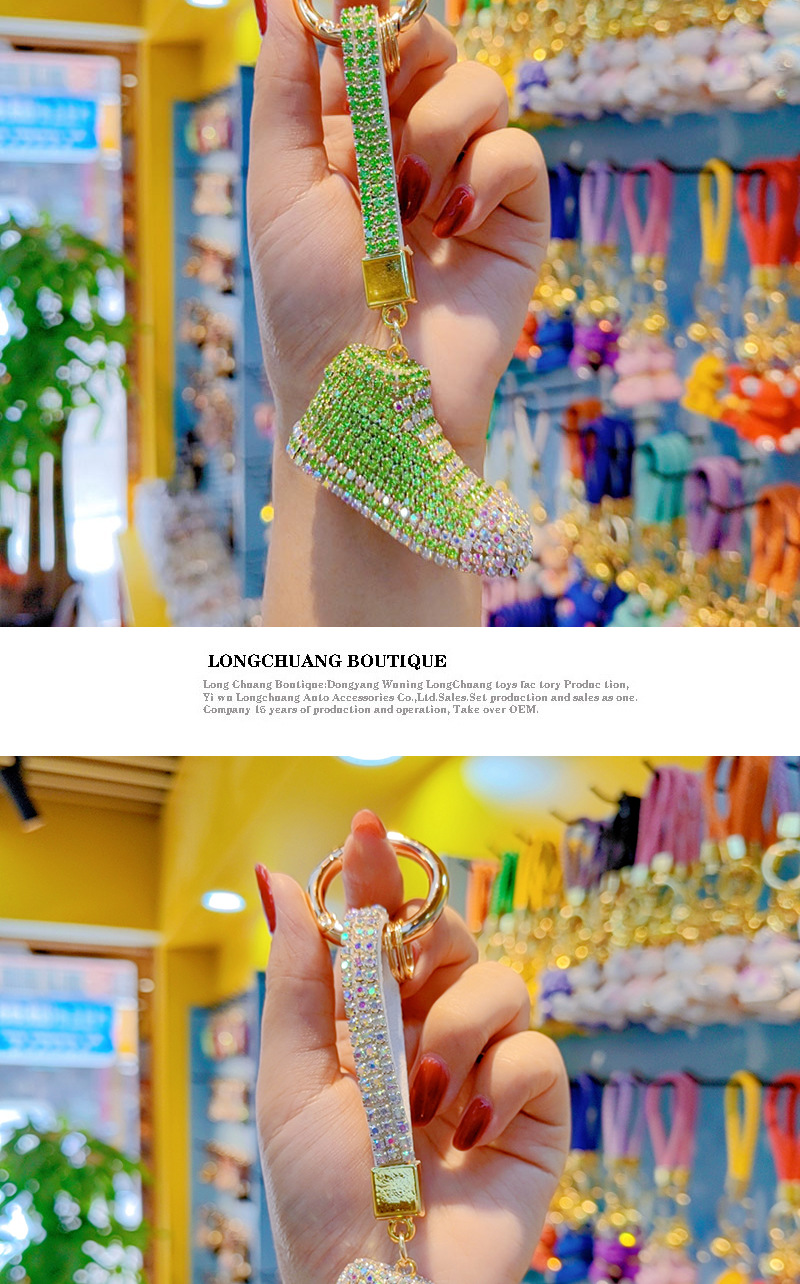 1 Piece Glam Cute Shoe Alloy Czech Diamond Women's Bag Pendant Keychain display picture 6