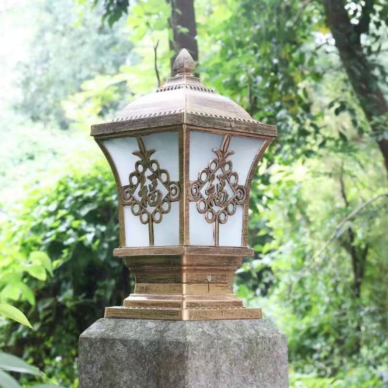 Outdoor Wall Entrance Door Terrace Outdoor Waterproof Solar Column Head Light Electric Antique Garden Light Villa Exterior Wall