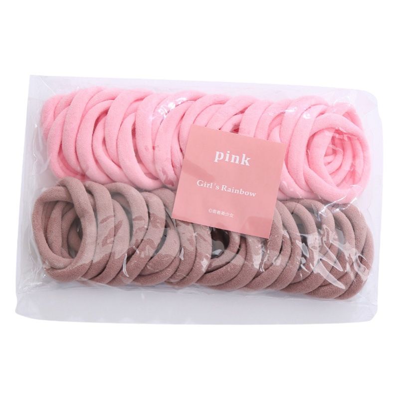 2021 nuevo Anillo de toalla a juego de color sin costuras banda de goma banda de pelo lazo de pelo cuerda de pelo estilo coreano 50 piezas un paquete