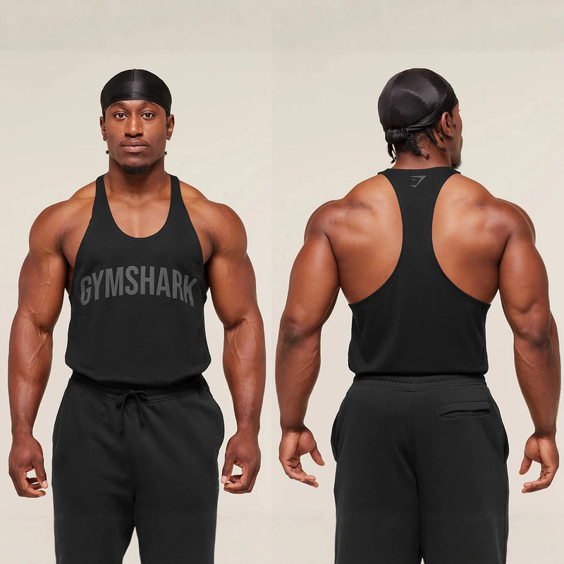 GYMSHARK Shark new men's slim-fit sports casual running fitness basketball quick-dry stretchy sleeveless tank top