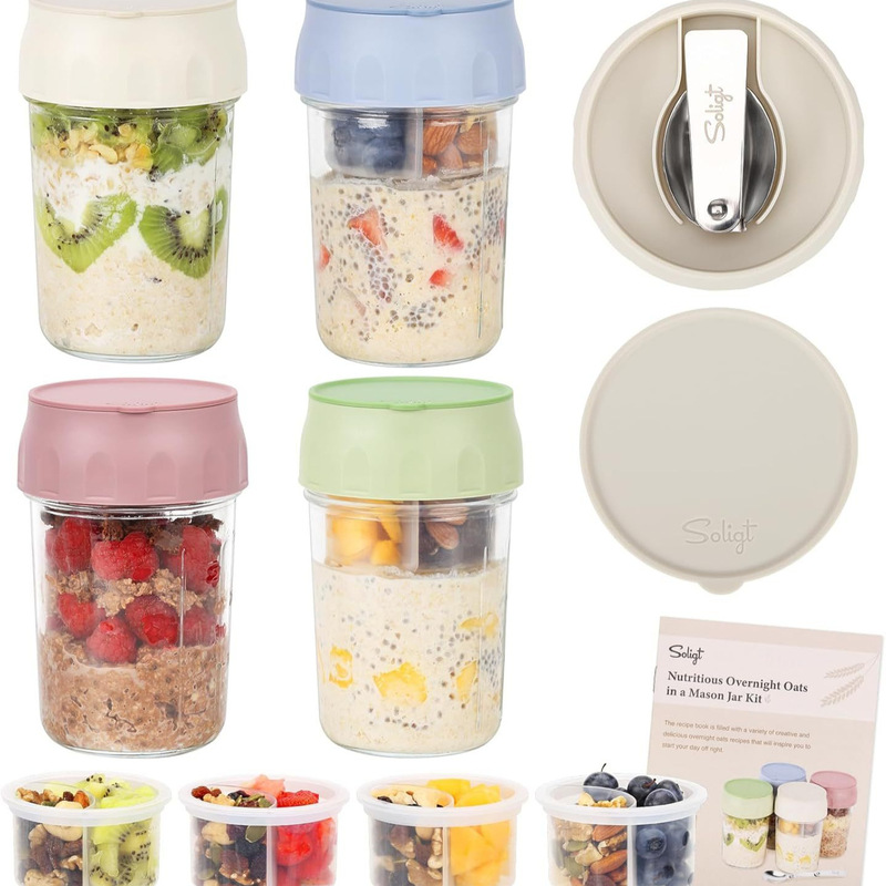 Simple Large-Capacity Portable Oatmeal Overnight Sealed Salad Yogurt Breakfast Cup Salad Cup Cross-Border