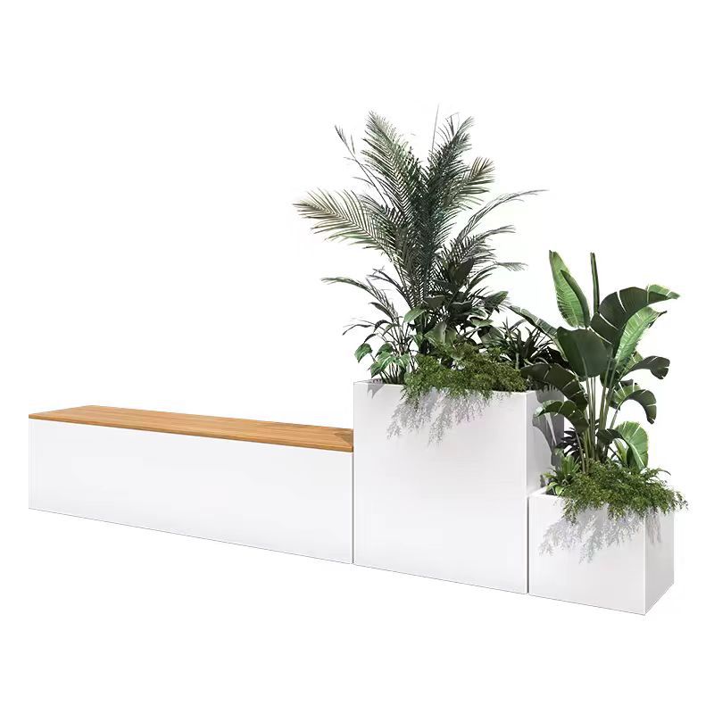 Caja de flores de balcón combinación de maceta de acero inoxidable terraza caja de plantación de tarjetas de escalones barandilla diseño gratuito caja de flores exclusiva