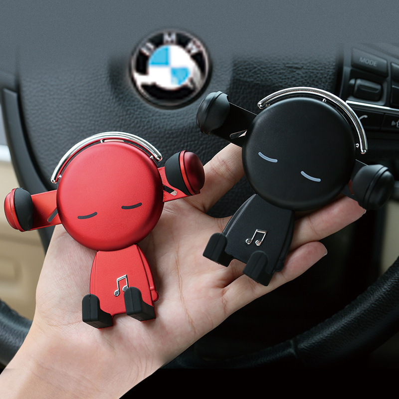 Mini car mobile phone bracket car air conditioner air outlet cartoon Gravity universal fixed navigation bracket