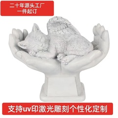 国境を越えたペットの記念石、彫刻が可能、庭の飾り、猫や犬が寝ている姿を表現した墓石、庭の装飾品