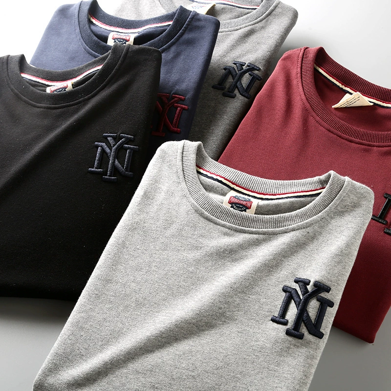 Буквенные вышитые логотипы! Высокие акрены хлопчатобумажная махровая ткань внешняя торговля мужская фабрика мужской пуловик повседневная толстовка