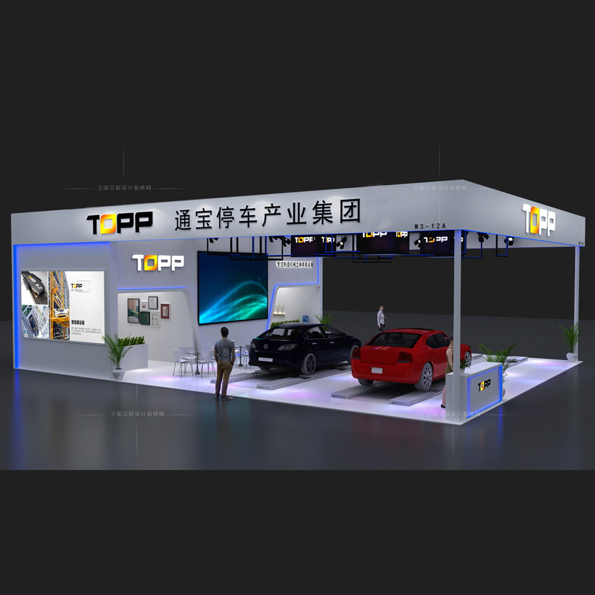 广交会特装展台展会3d效果图展览展厅广交会建材展塔建